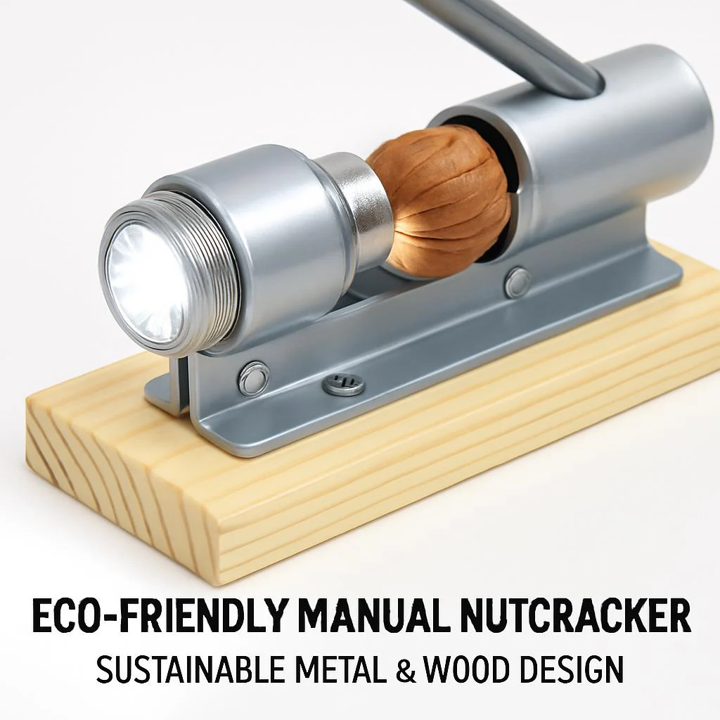 Eco-Friendly Manual Nutcracker - Sustainable Metal & Wood Design - Image 4