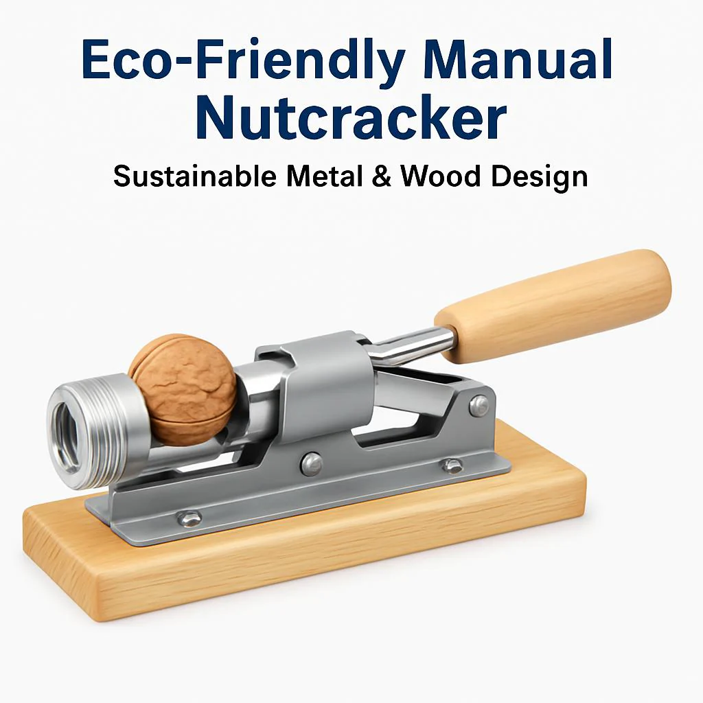 Eco-Friendly Manual Nutcracker - Sustainable Metal & Wood Design - Image 6
