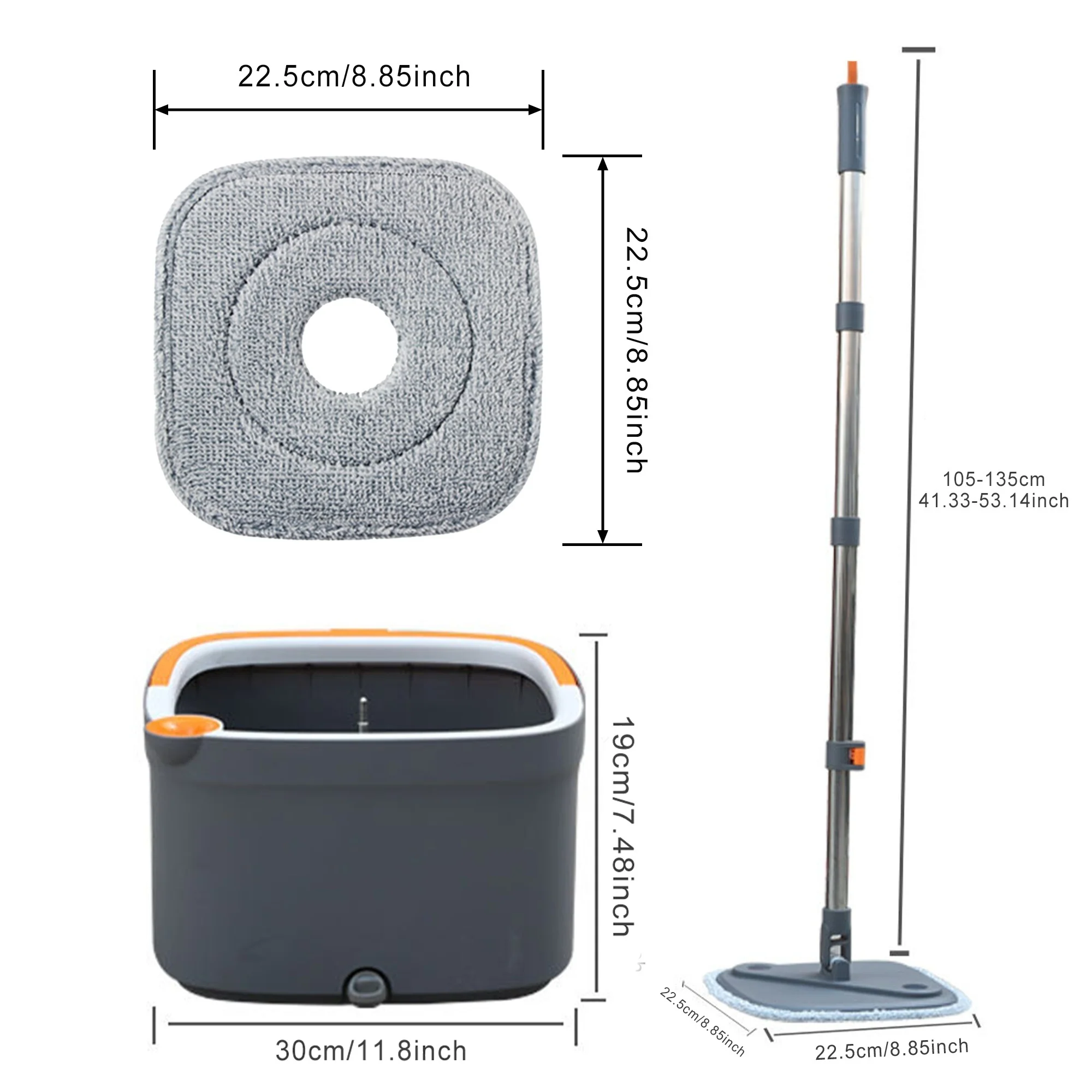 Reusable Gray Microfiber Mop Pads - Eco-Friendly Cleaning Solution - Image 14