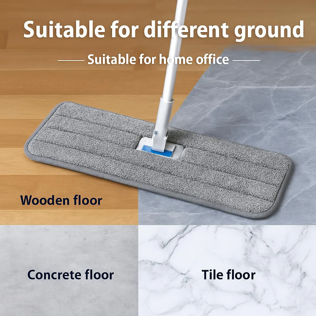 Reusable Gray Microfiber Mop Pads - Eco-Friendly Cleaning Solution - Image 8