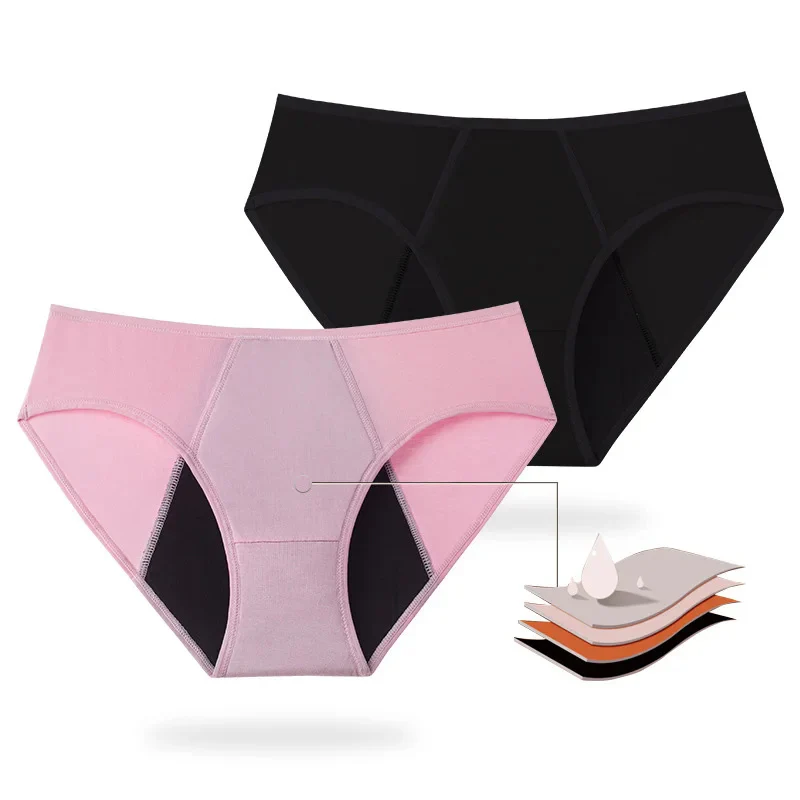 Eco-Friendly Reusable Period Underwear - Black & Pink Briefs (Pack of 3) - Image 12