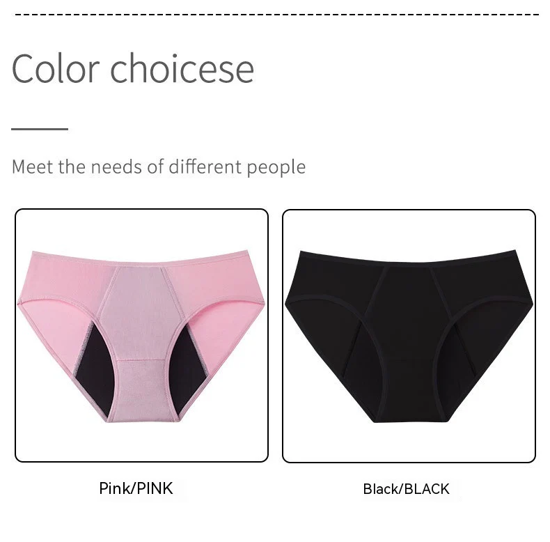 Eco-Friendly Reusable Period Underwear - Black & Pink Briefs (Pack of 3) - Image 13