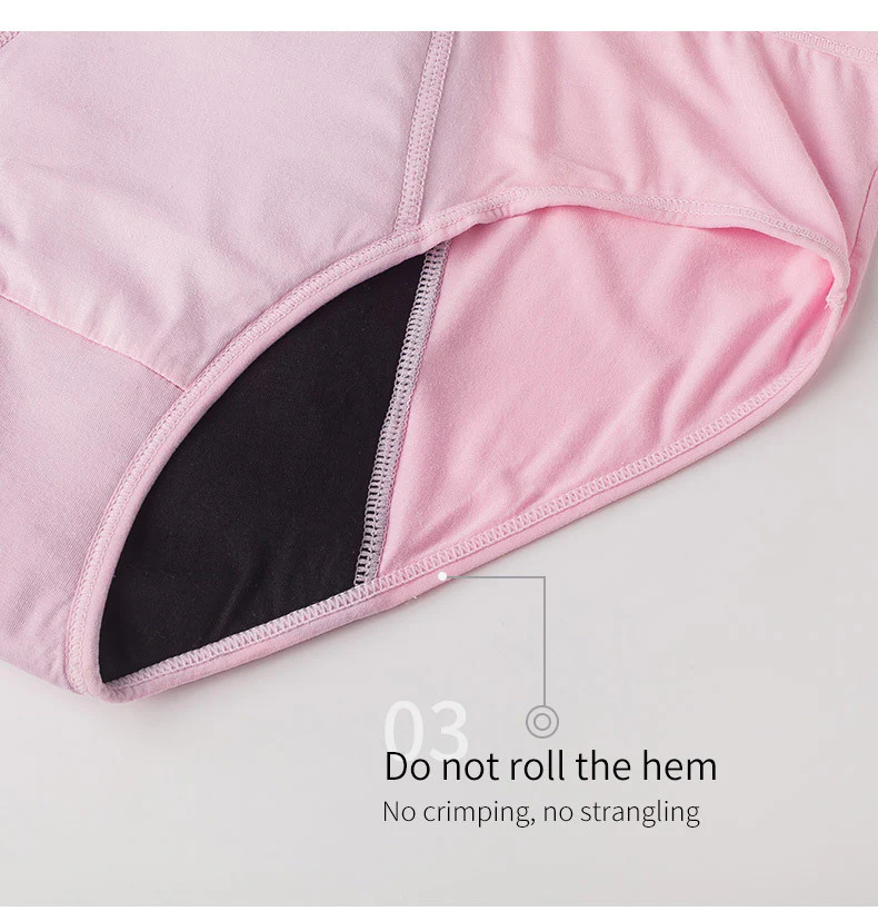 Eco-Friendly Reusable Period Underwear - Black & Pink Briefs (Pack of 3) - Image 15