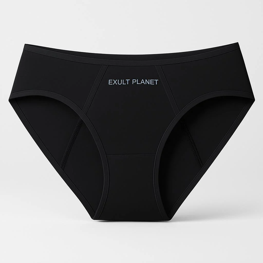 Eco-Friendly Reusable Period Underwear - Black & Pink Briefs (Pack of 3) - Image 8