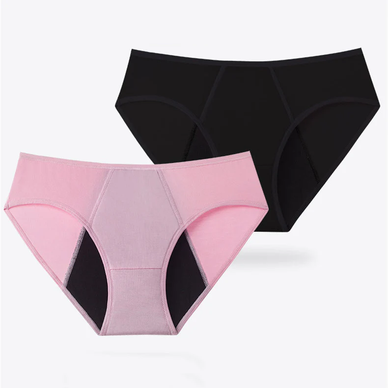 Eco-Friendly Reusable Period Underwear - Black & Pink Briefs (Pack of 3) - Image 9