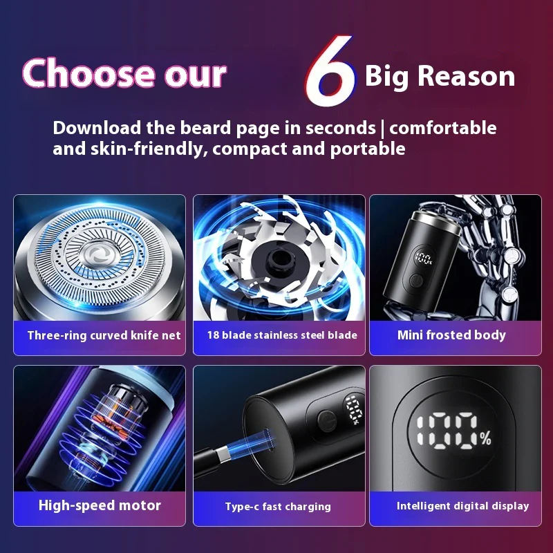 Waterproof Rechargeable Electric Shaver for Wet and Dry Use - Image 10