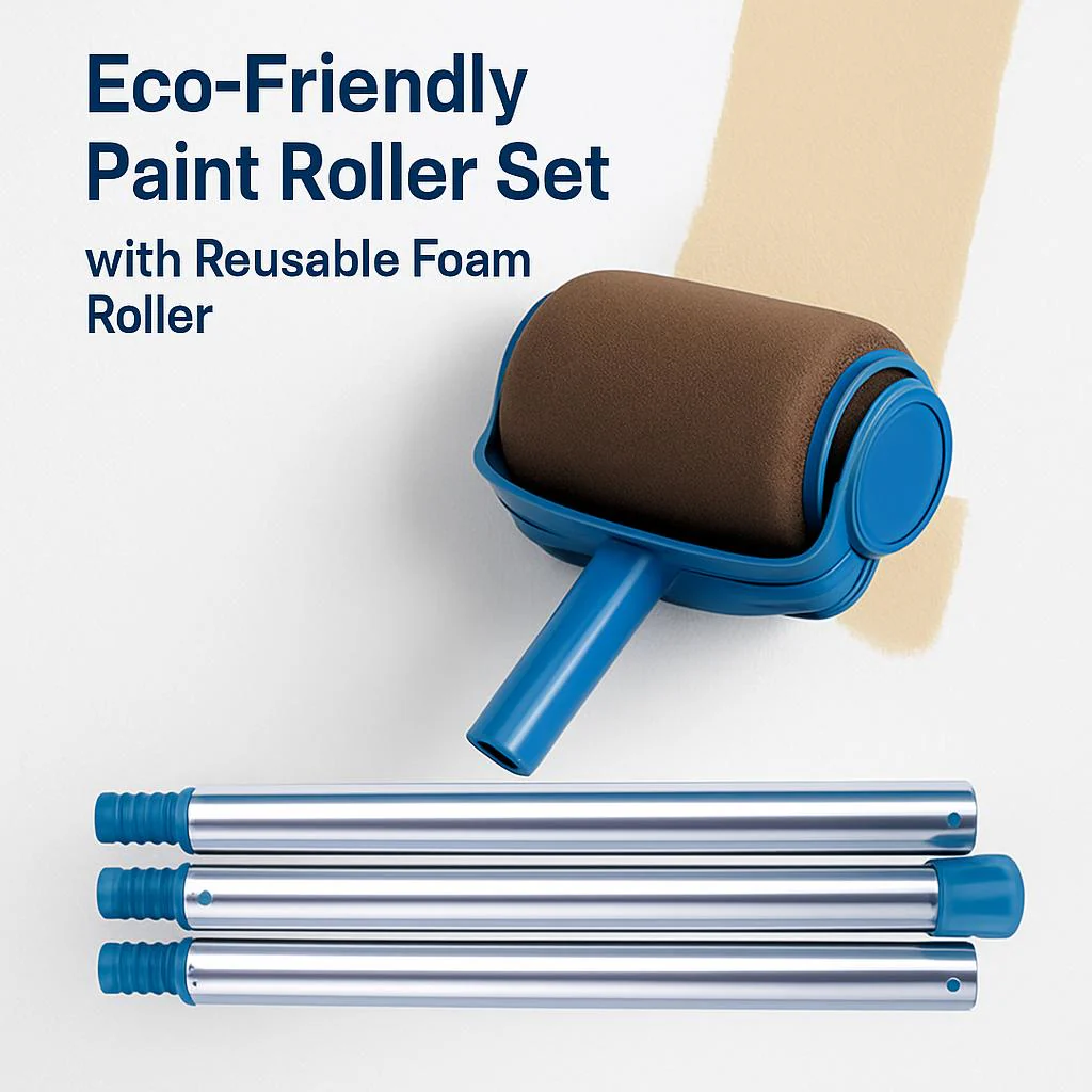 Eco-Friendly Paint Roller Set with Reusable Foam Rollers - Image 5