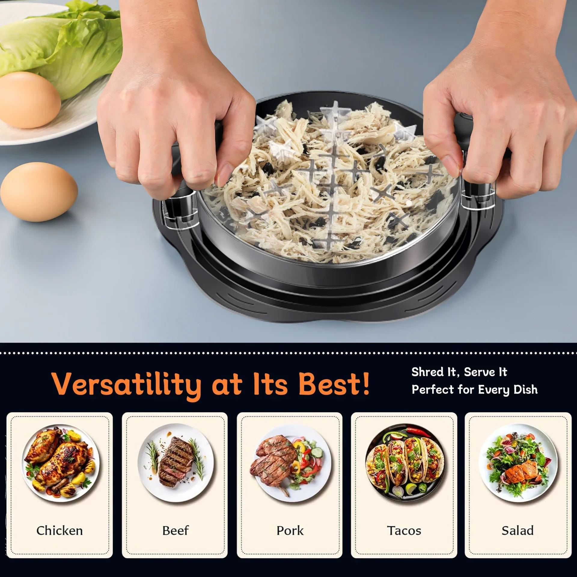 Multi Functional Chicken Shredder Machine Chicken Breast Meat Chopper Separator Meat Food Grinder Auxiliary Food Chopper Machine - Image 3