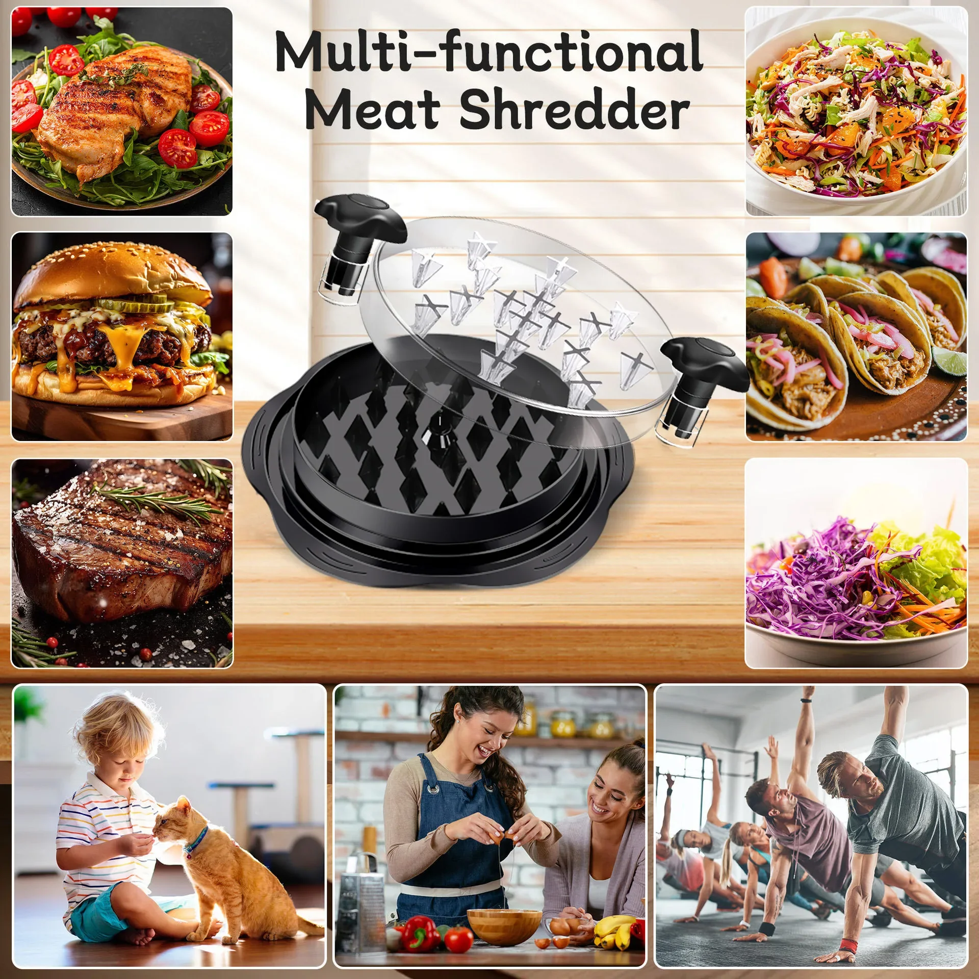 Multi Functional Chicken Shredder Machine Chicken Breast Meat Chopper Separator Meat Food Grinder Auxiliary Food Chopper Machine - Image 4