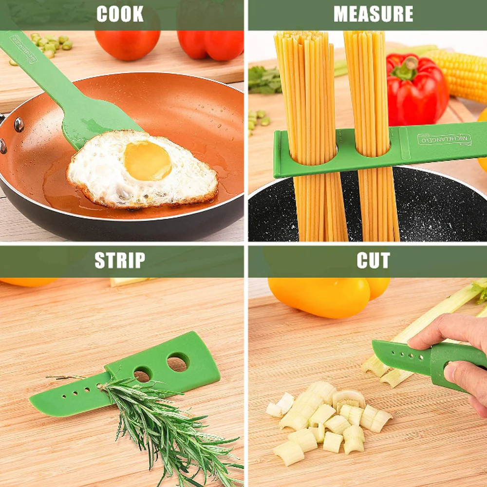 Green Multi-Functional Silicone Kitchen Utensil - Spoon and Tongs Combo - Image 16