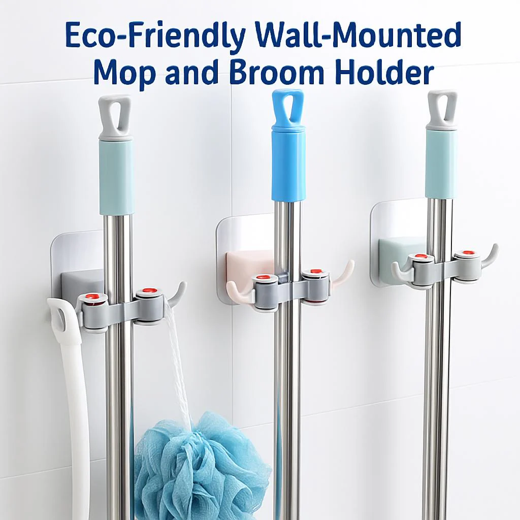 Eco-Friendly Wall-Mounted Mop and Broom Holder - Image 2