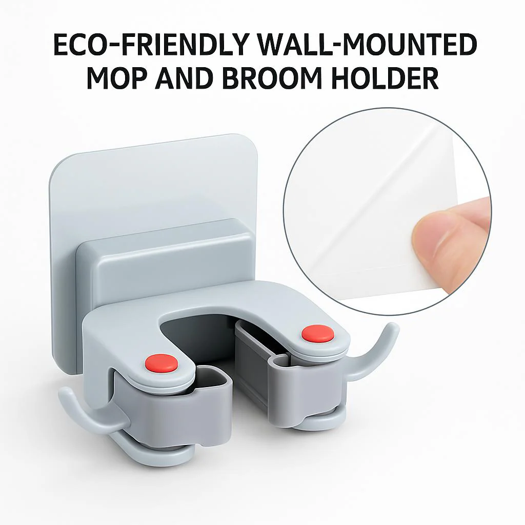 Eco-Friendly Wall-Mounted Mop and Broom Holder - Image 4