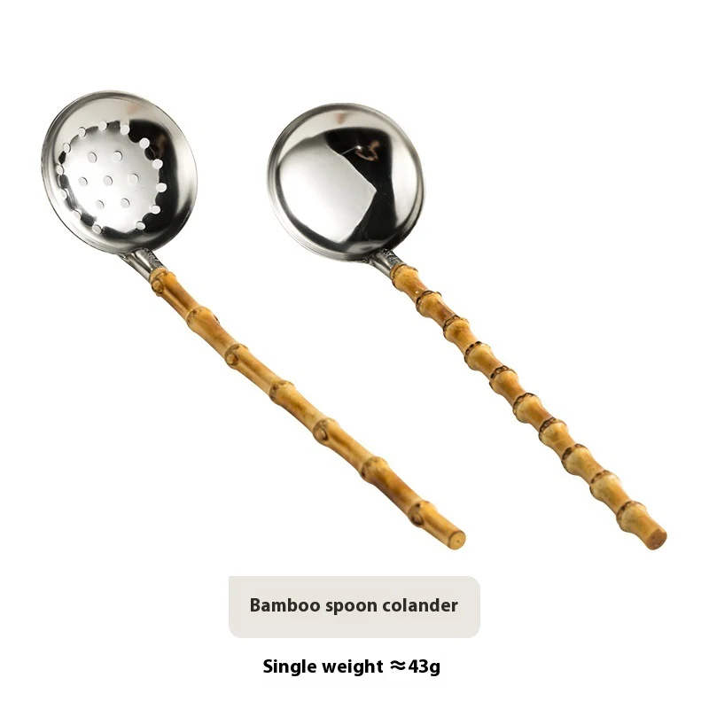 Eco-Friendly Bamboo Soup Spoon & Strainer - Image 20