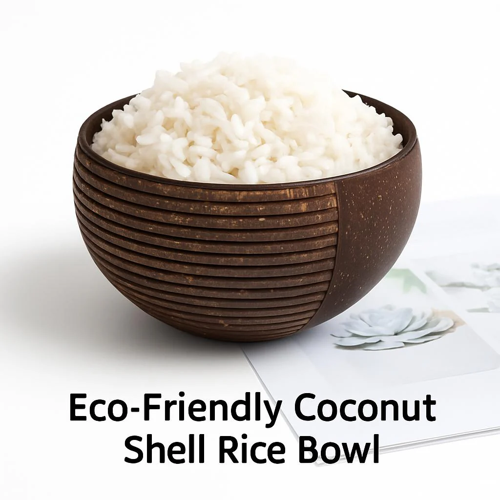 Eco-Friendly Coconut Shell Rice Bowls - Sustainable Biodegradable Dinnerware Set - Image 16