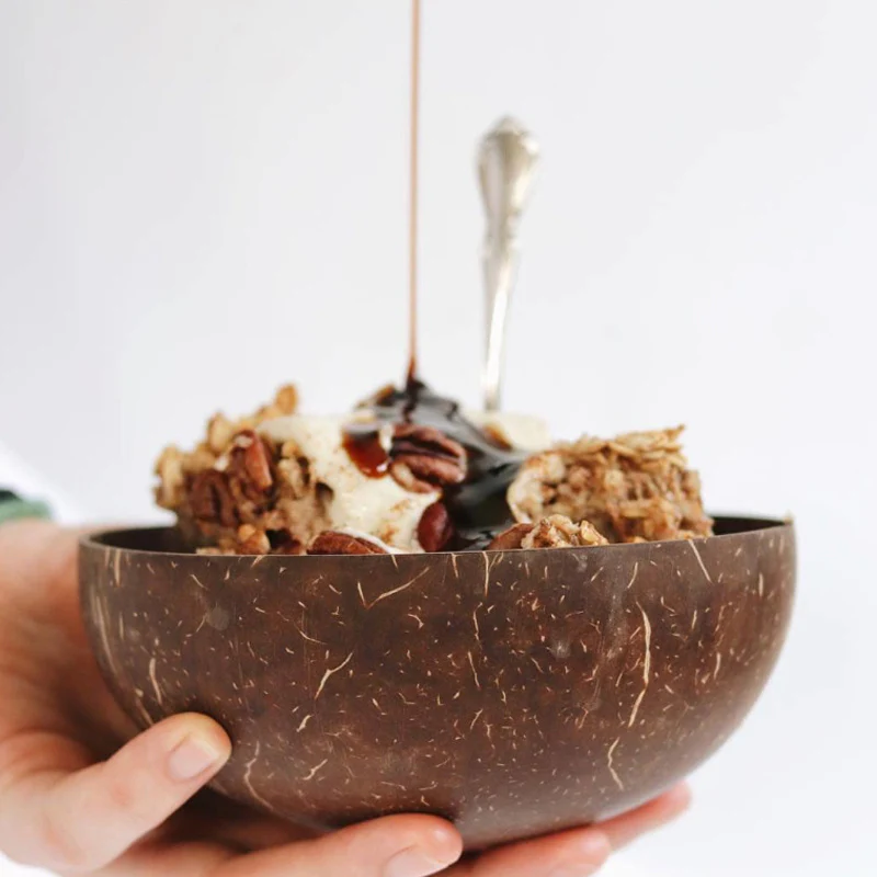 Eco-Friendly Coconut Shell Rice Bowls - Sustainable Biodegradable Dinnerware Set - Image 28