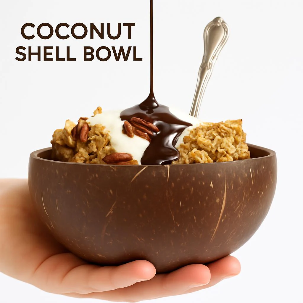 Eco-Friendly Coconut Shell Rice Bowls - Sustainable Biodegradable Dinnerware Set - Image 5