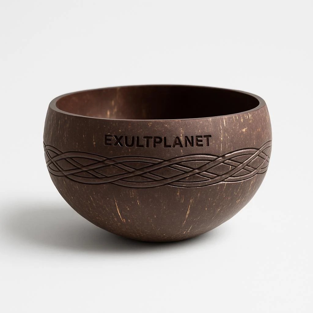 Eco-Friendly Coconut Shell Rice Bowls - Sustainable Biodegradable Dinnerware Set - Image 8