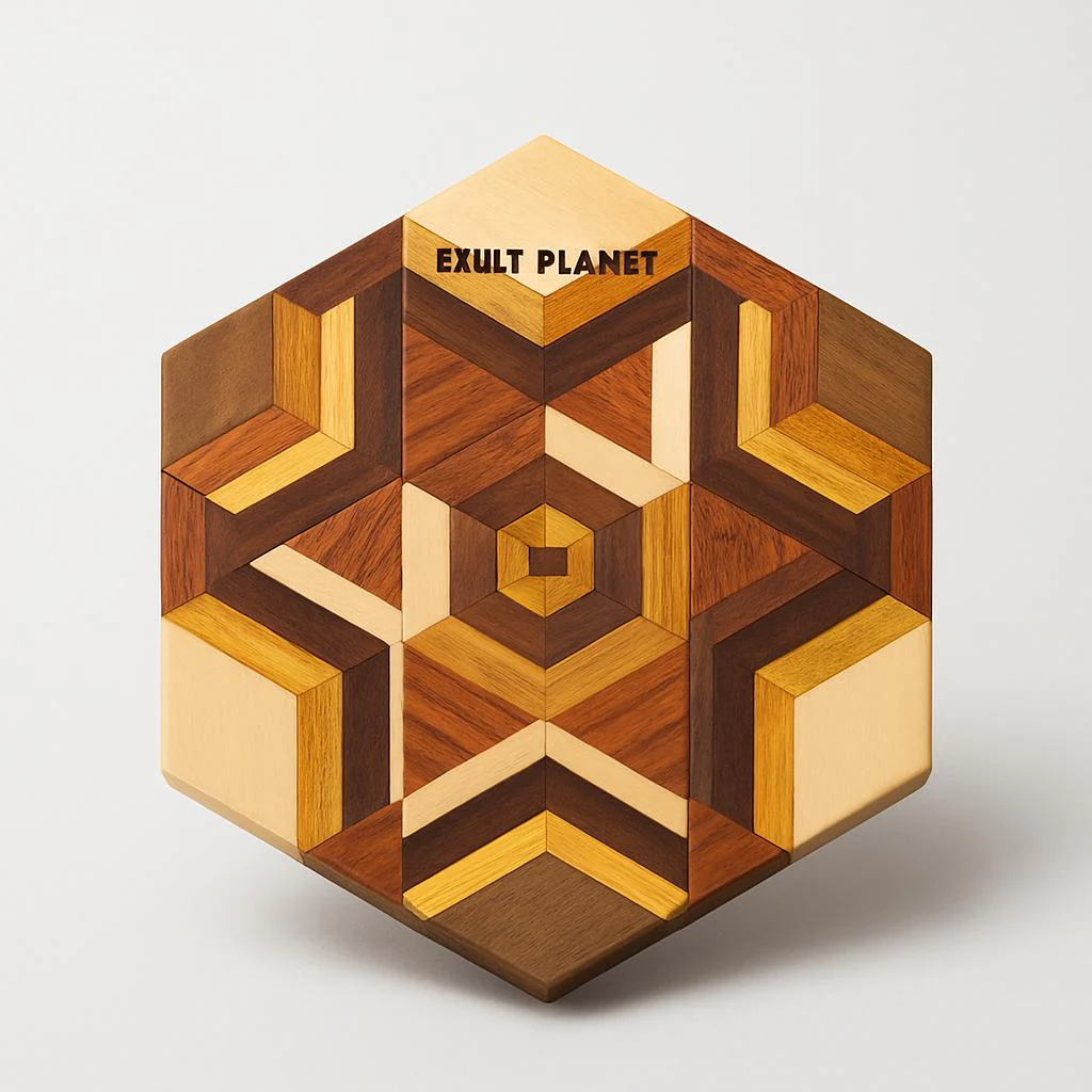 Eco-Friendly Hexagonal Wooden Coaster - Sustainable Home Decor - Image 10