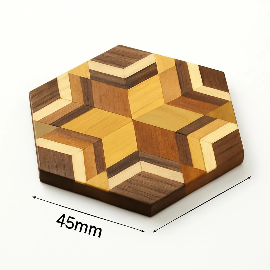 Eco-Friendly Hexagonal Wooden Coaster - Sustainable Home Decor - Image 11