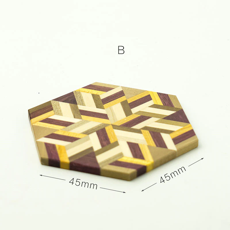 Eco-Friendly Hexagonal Wooden Coaster - Sustainable Home Decor - Image 13