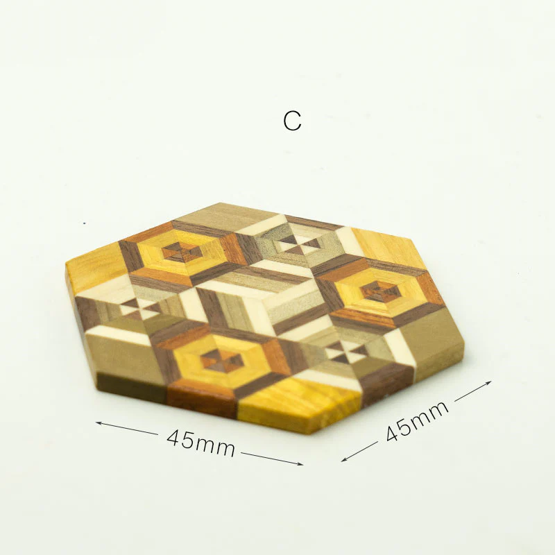 Eco-Friendly Hexagonal Wooden Coaster - Sustainable Home Decor - Image 14
