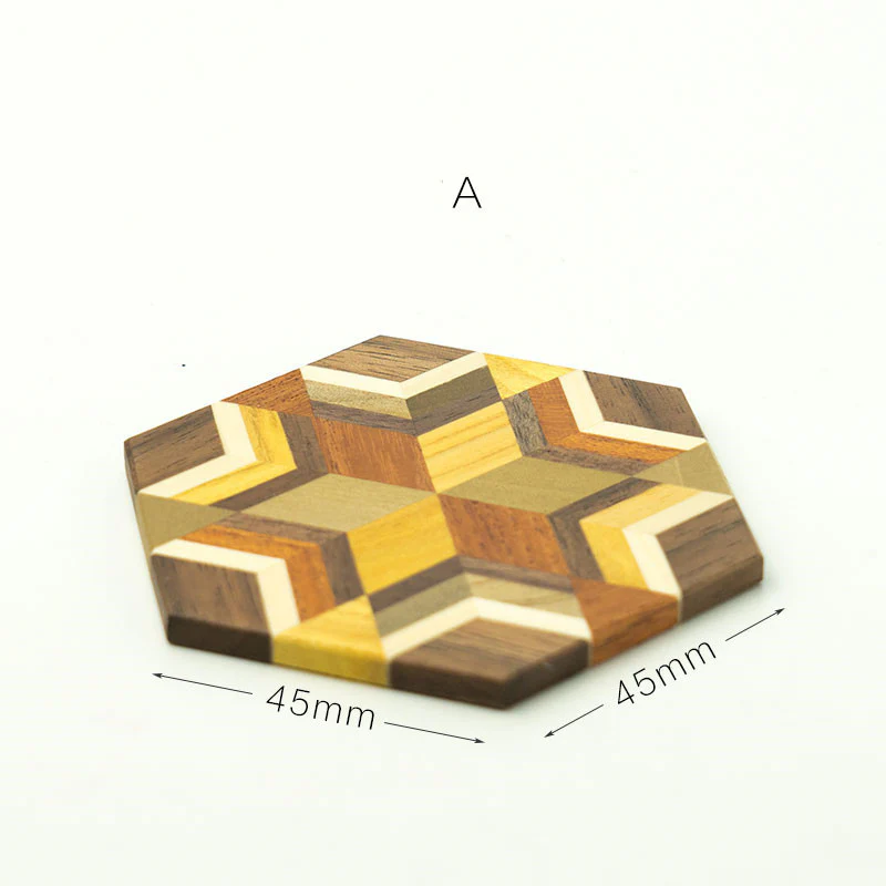 Eco-Friendly Hexagonal Wooden Coaster - Sustainable Home Decor - Image 21