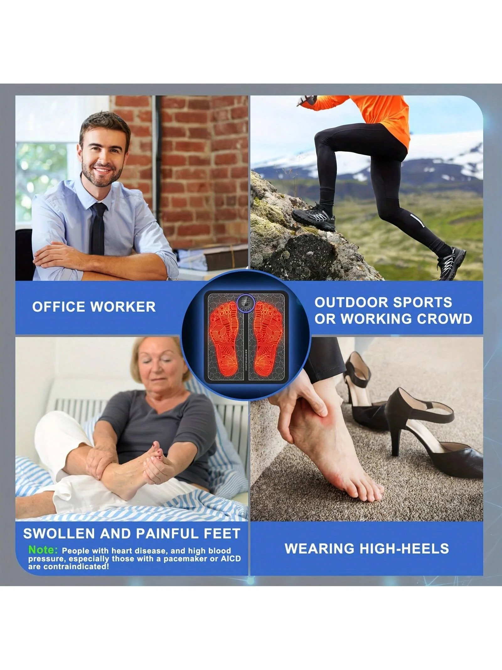 Rechargeable Electronic Foot Massager Pad for Relaxation and Wellness - Image 15