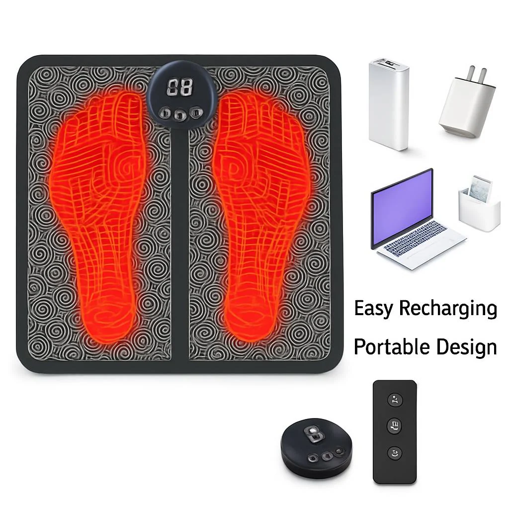 Rechargeable Electronic Foot Massager Pad for Relaxation and Wellness - Image 4