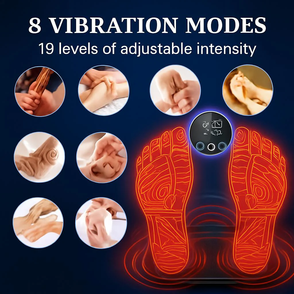 Rechargeable Electronic Foot Massager Pad for Relaxation and Wellness - Image 9