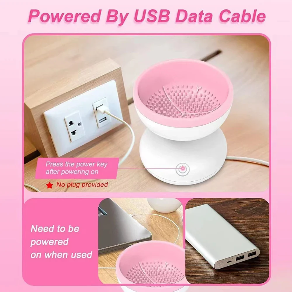 NEW 1PCS Electric Makeup Brush Women Cleaner Automatic Silicone Washing Spinner Makeup Products USB Cleaning Tools & Accessories - Image 13