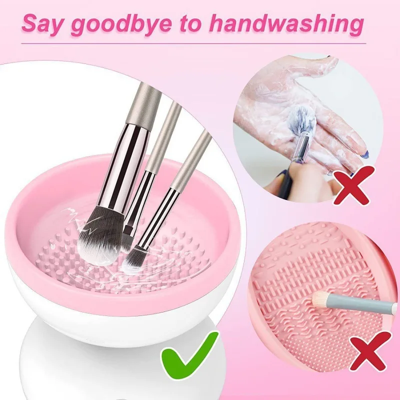 NEW 1PCS Electric Makeup Brush Women Cleaner Automatic Silicone Washing Spinner Makeup Products USB Cleaning Tools & Accessories - Image 3