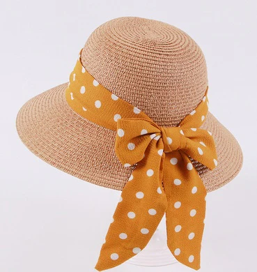 Eco-Friendly Kids Wide-Brimmed Sun Hat with Ribbon Bow - Image 12