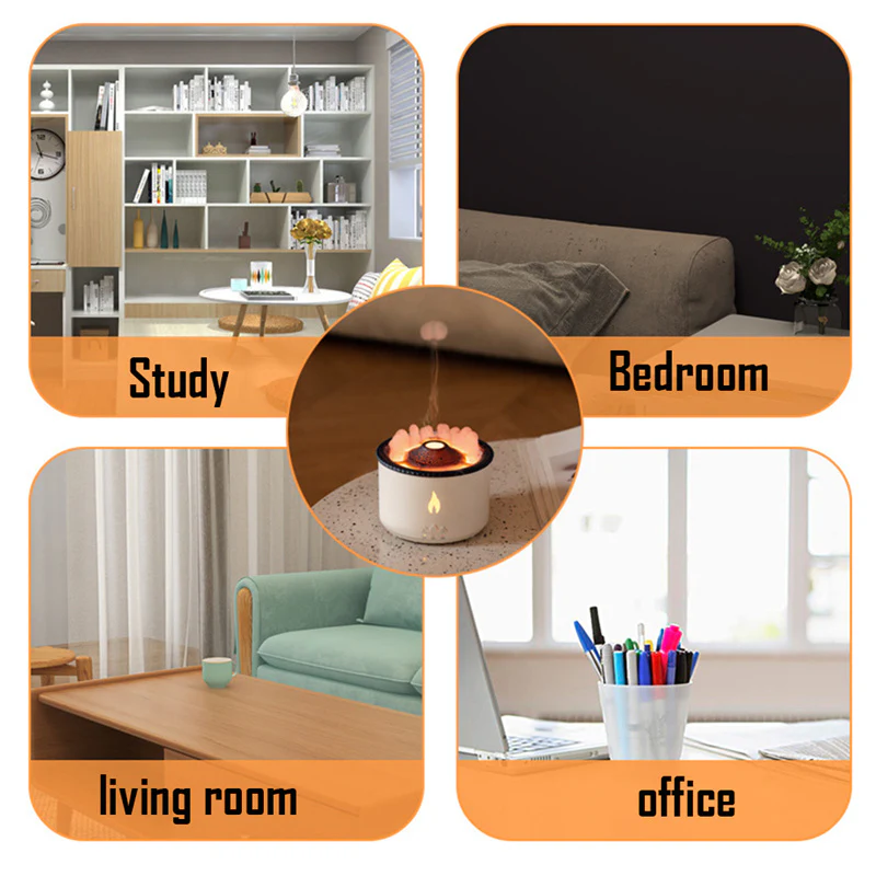 Creative Volcano Aroma Diffuser Flame Lamp - Image 18