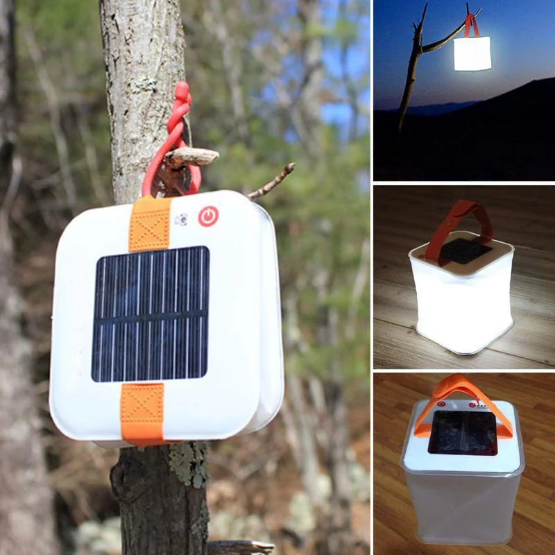 Solar Cube Lantern with Orange Handle - Image 11