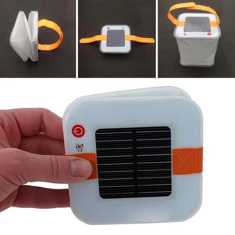 Solar Cube Lantern with Orange Handle - Image 13