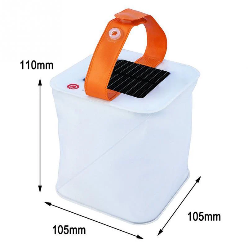 Solar Cube Lantern with Orange Handle - Image 15