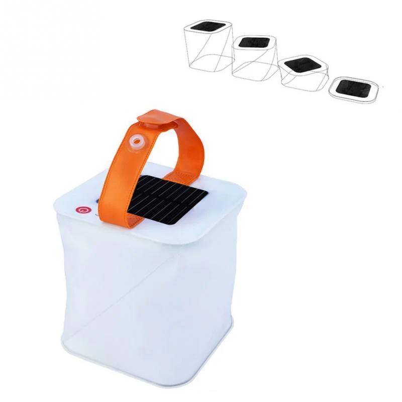 Solar Cube Lantern with Orange Handle - Image 16