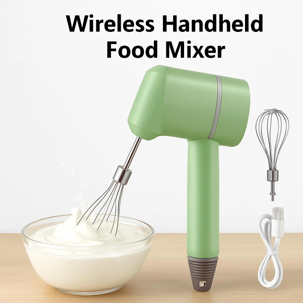 Wireless Handheld Food Mixer - Light Green, Rechargeable, Eco-Friendly - Image 17