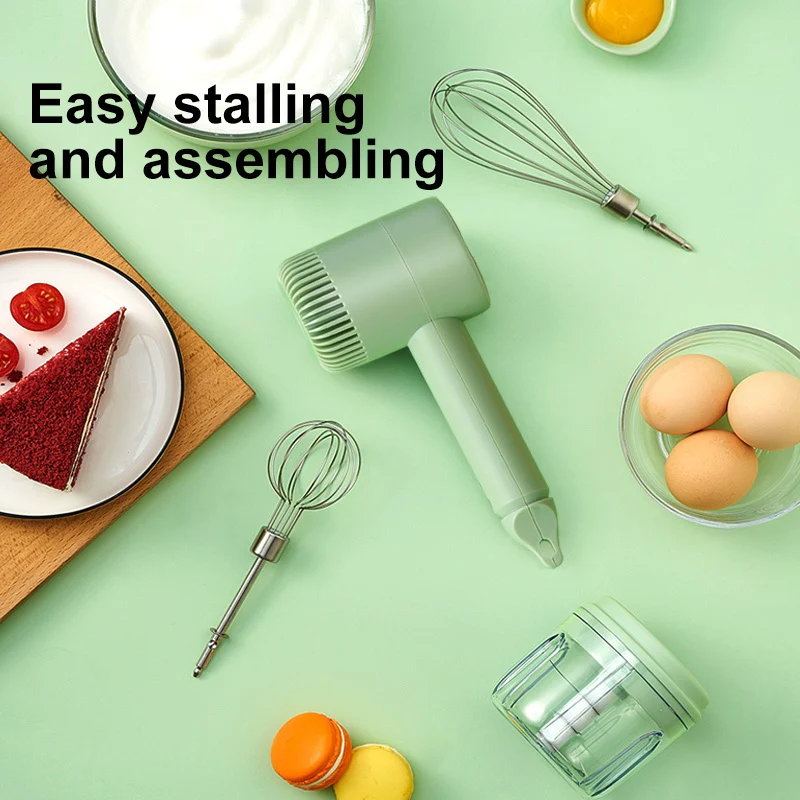 Wireless Handheld Food Mixer - Light Green, Rechargeable, Eco-Friendly - Image 21