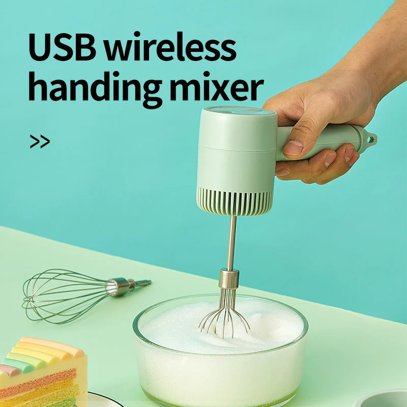 Wireless Handheld Food Mixer - Light Green, Rechargeable, Eco-Friendly - Image 22