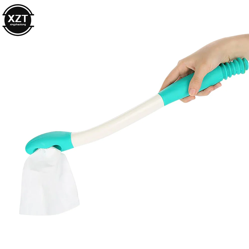 NEW Toilet Aid Comfort Bottom Wiper with Extended Handle Retractable Long Handle Reach Press Bend-free Paper Scrub Self Wipe Aid - Image 4