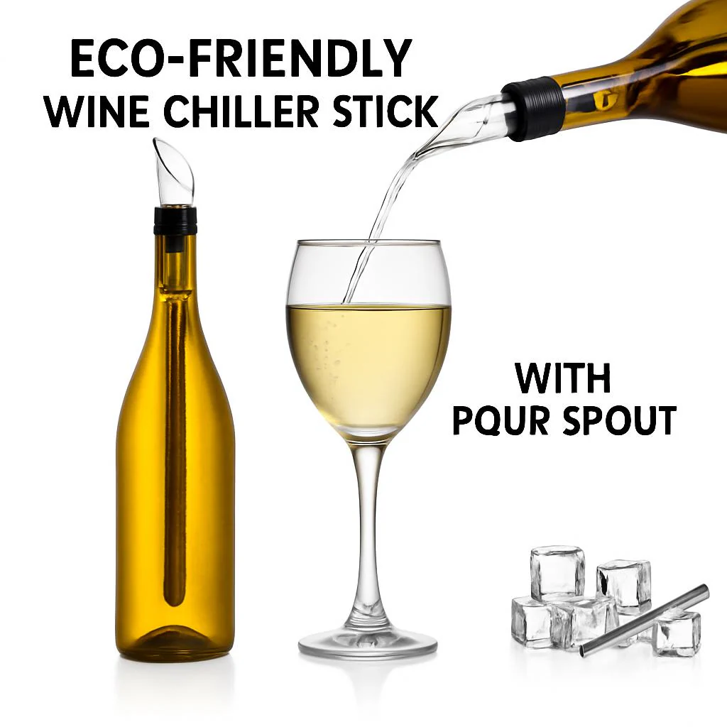 Eco-Friendly Wine Chiller Stick with Pour Spout - Image 3