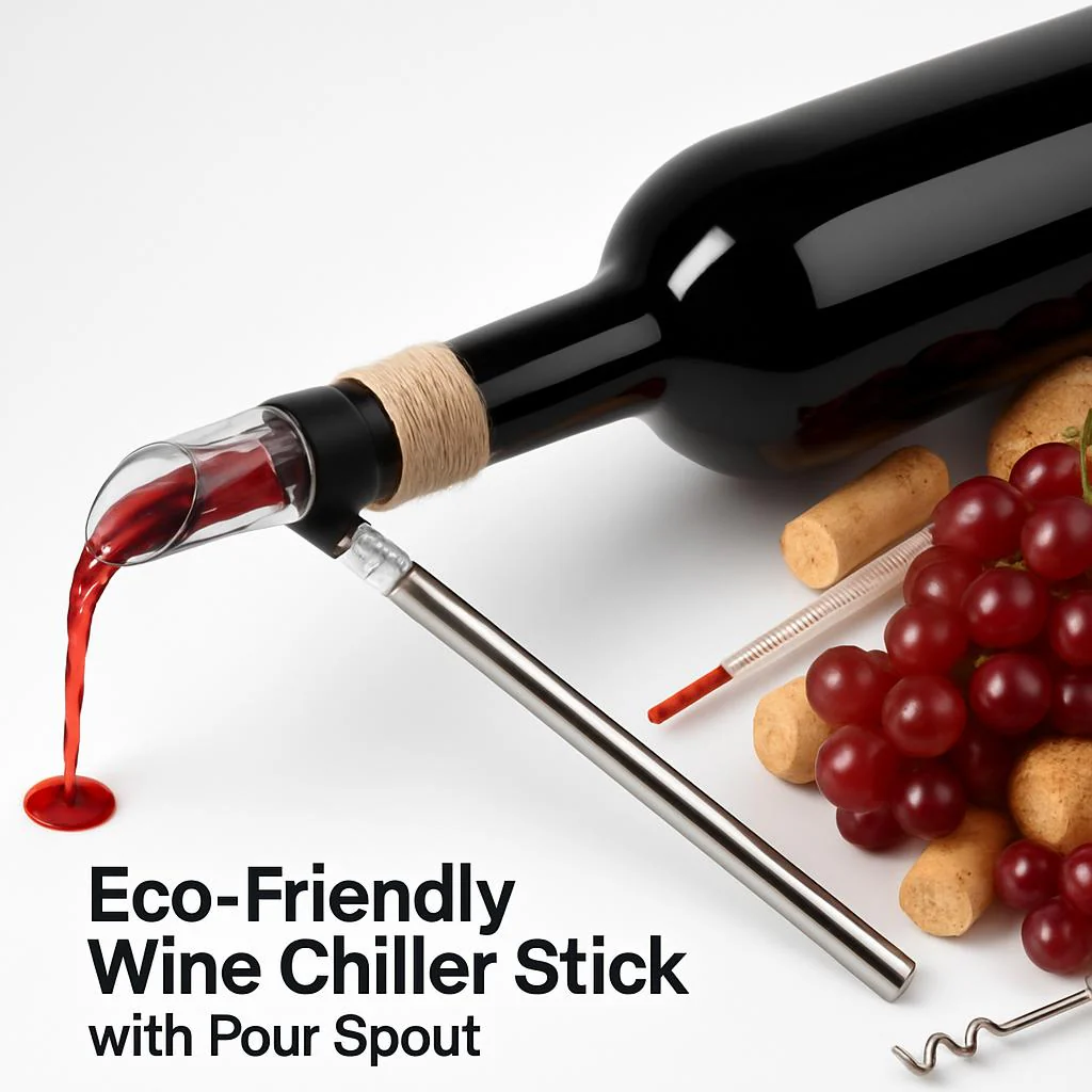 Eco-Friendly Wine Chiller Stick with Pour Spout - Image 4