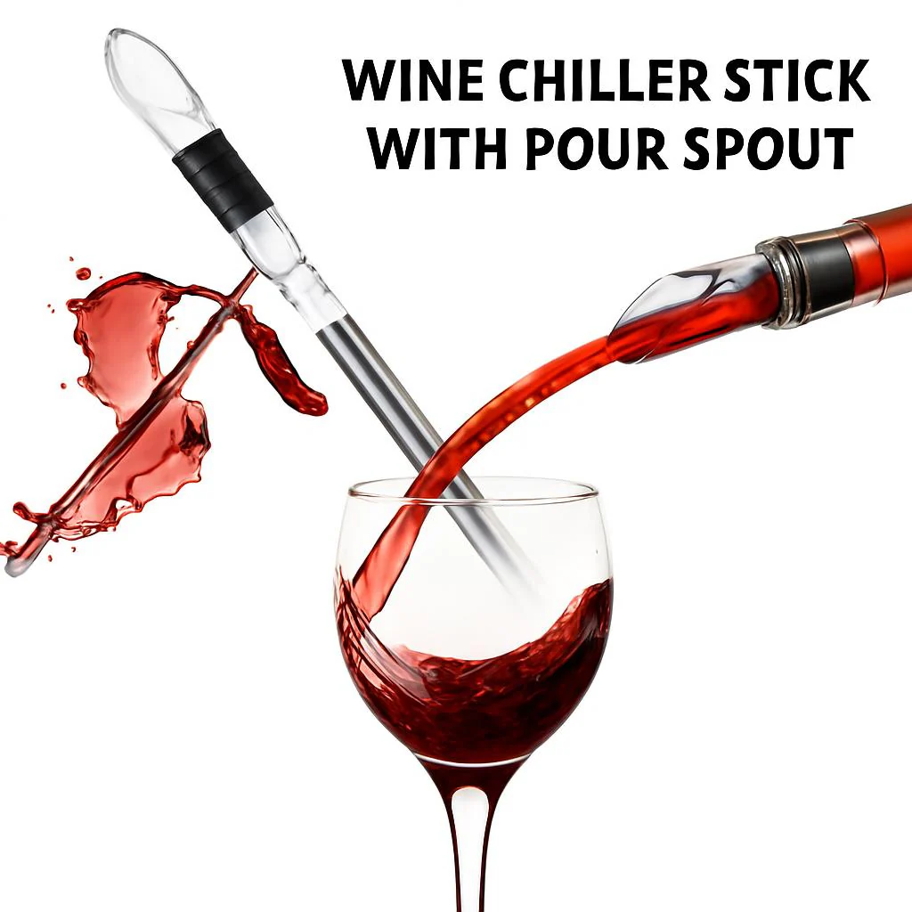 Eco-Friendly Wine Chiller Stick with Pour Spout - Image 5