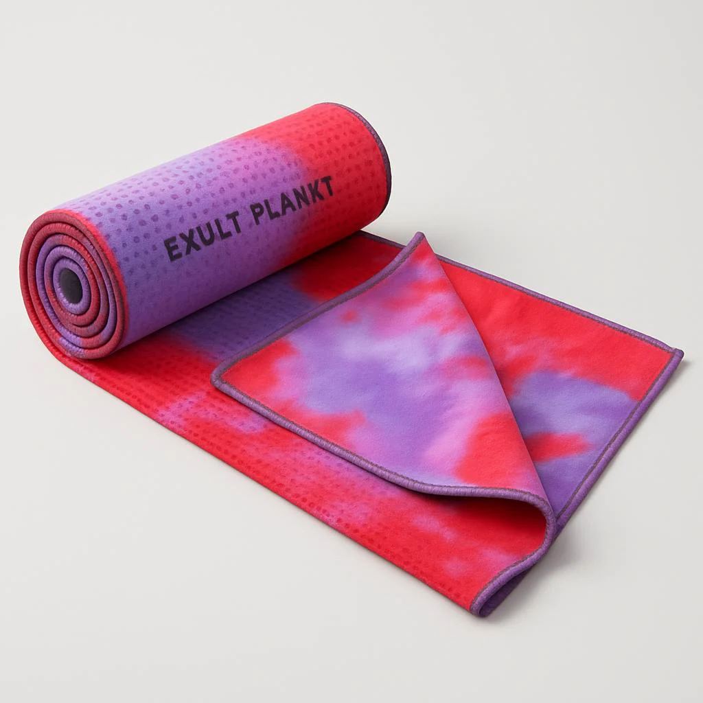Eco-Friendly Yoga Towel - Blue & Green Tie-Dye, Quick-Drying, Reusable - Image 5