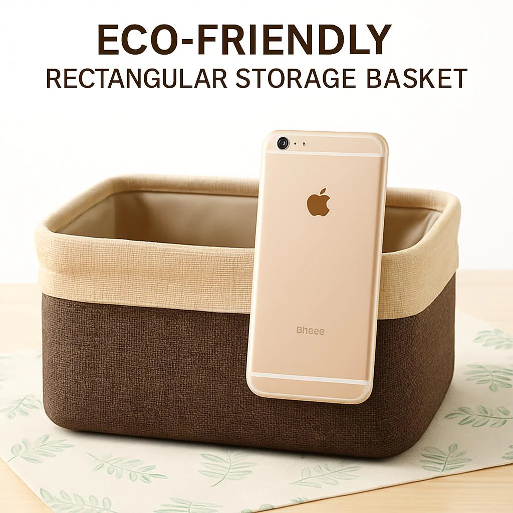 Eco-Friendly Blue Beige Rectangular Storage Baskets - Image 6
