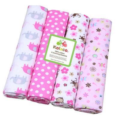 Organic Cotton Baby Receiving Blankets - Pink, White, Gray Patterns - Image 9