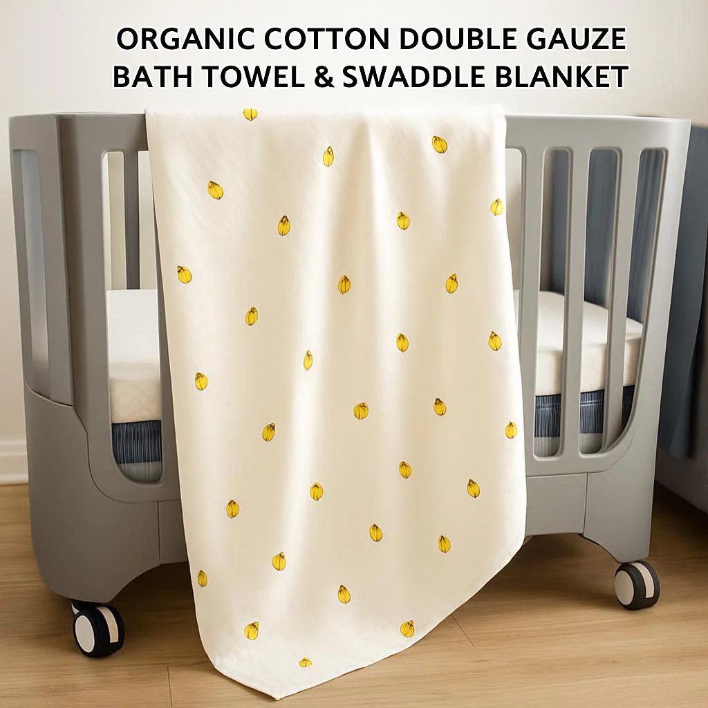 Organic Cotton Double Gauze Bath Towel & Swaddle Blanket - Image 4
