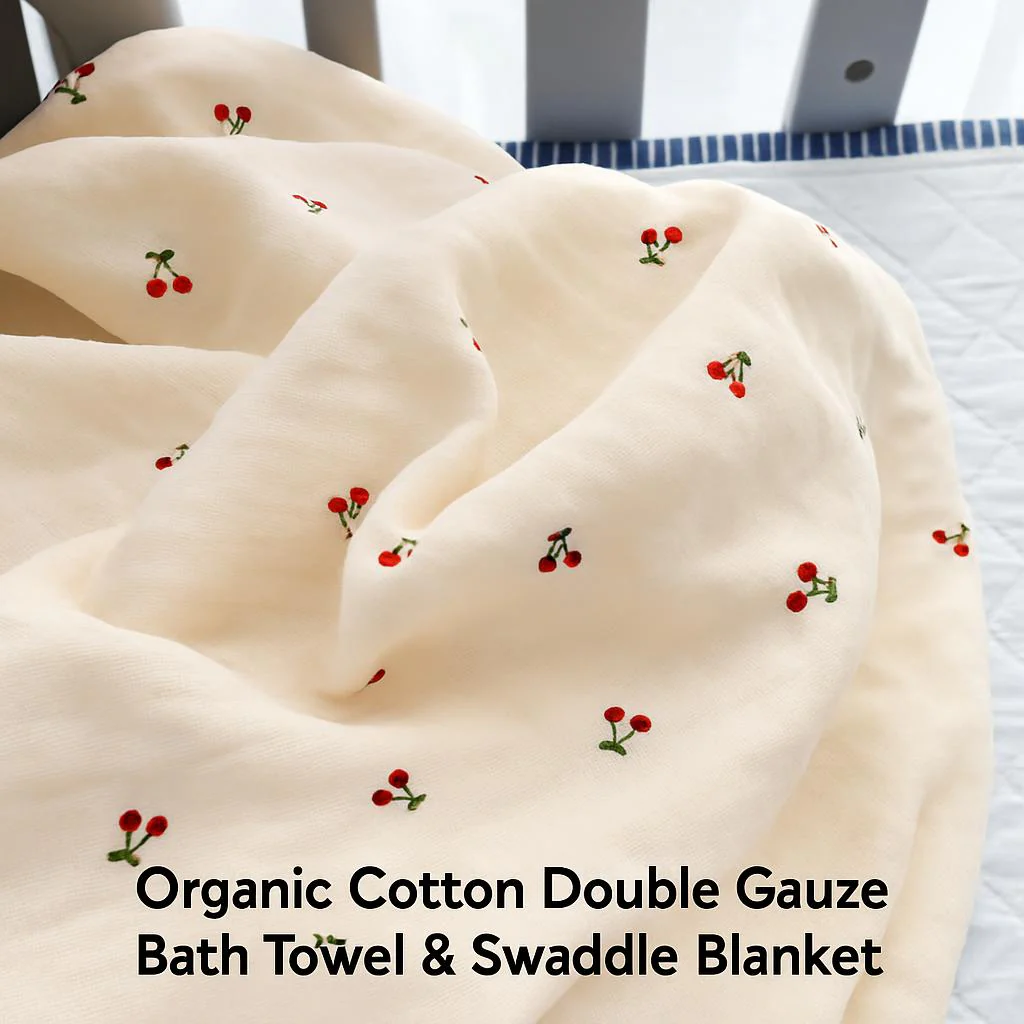 Organic Cotton Double Gauze Bath Towel & Swaddle Blanket - Image 6