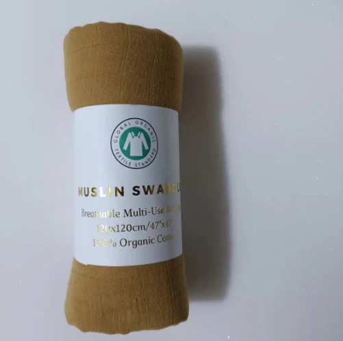 Organic Cotton Gauze Double Wrap - Mustard Baby Essential - Image 13